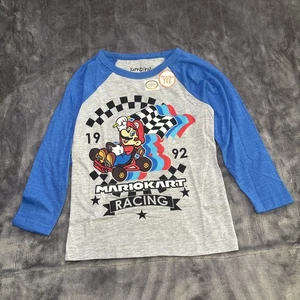 Nintendo Mario Kart Racing 92 Jugend Langarm T-Shirt Größe 4 Sammlerstück Tee - Bild 1 von 5