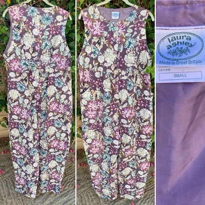 Mono Floral Mameluco De Colección Laura Ashley Cottagecore Hecho en Gran Bretaña Talla S Foto 1 de 4