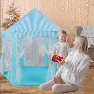 Blue Princess Castle Play Tent for Kids Boys Playhouse Indoor/outdoor Game House - Picture 1 of 16