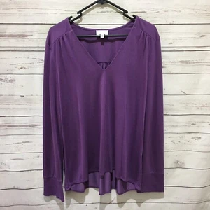 WITCHERY Top Purple V Neck Long Sleeve Size M (AU 12) Modal Blend Soft - Picture 1 of 7