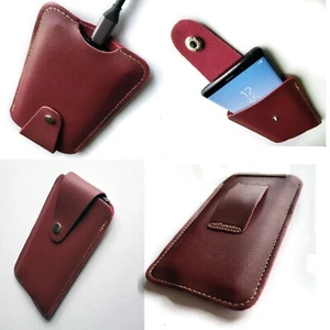 Apple iPhone 16 PRO Max Slim Pouch Mobile Wallet Protective Case Brown Holster - Picture 1 of 11
