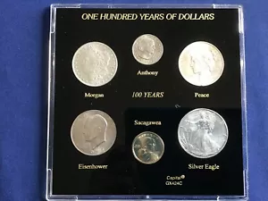 1881-2000 100 Years of Dollars 6 Coin set with 3 Silver Coins CC0068 - Picture 1 of 9