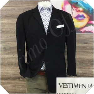 VESTIMENTA Mens Blazer Sport Coat Casual Jacket Size 42R Classic Black Wool Suit - Picture 1 of 12