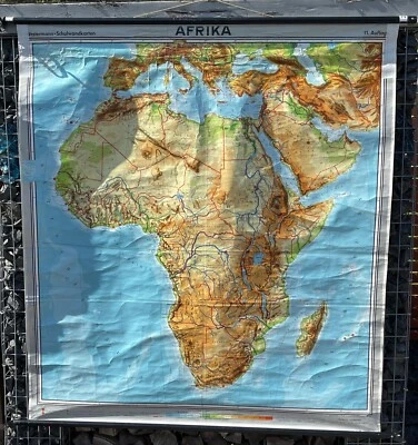África Relief Diercke Roll Mapa Escuela Pared Mapa Enseñanza Tabla 180x180cm Nº026 Foto 1 de 4