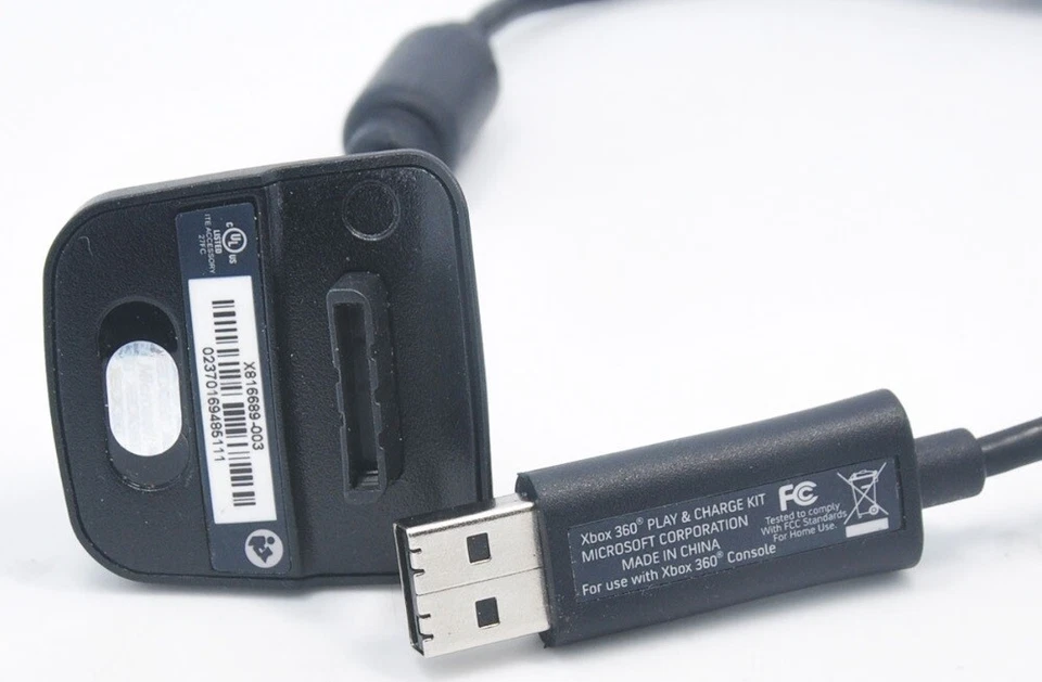 Microsoft Xbox 360 Play And Charge Kit Controller USB Charging Cable Plug - Image 1 of 4