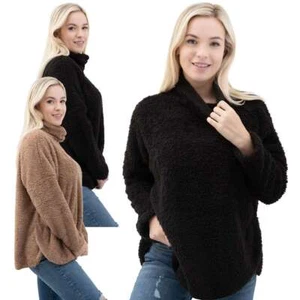 Winter Women's Turtleneck Oversized Sweaters Pullover Sweater Knit Tops Warm New - Picture 1 of 7