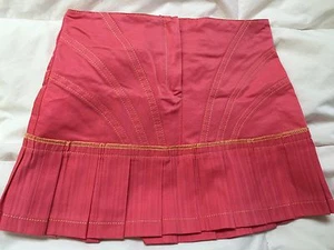 Girls EURO LUXE Watermelon Pink PLEATED Short Mini Skirt ITALY 60 5VERDE & MELA - Picture 1 of 5