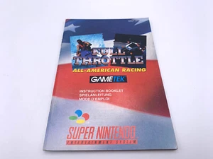 NOTICE FULL THROTTLE ALL-AMERICAN RACING SUPER NINTENDO SNES SNSP-AFTP-EUR - Picture 1 of 2