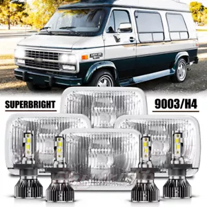4pcs 4x6'' LED Headlights Hi/Lo For Chevrolet G10 G20 G30 1992-1995* - Picture 1 of 19