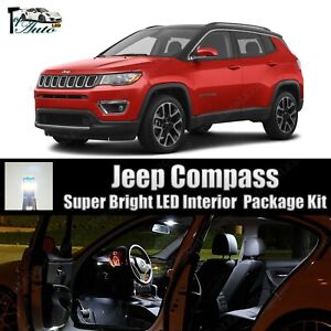 Bright Xenon White LED Light Interior Package Kit for 2007 - 2018 Jeep Compass