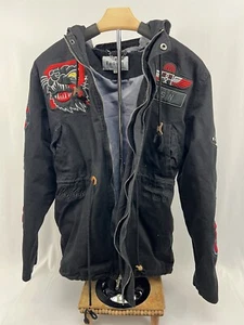 Chaqueta para hombre marca Reason con parches bordados negra (talla L), #TG - Imagen 1 de 13