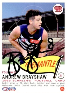 Signed 2024 Fremantle Dockers AFL TeamCoach 1966 Scanlens Card - Andrew Brayshaw - Picture 1 of 3