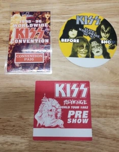 Set of 3 Vintage 1990s KISS Backstage, Pre-show, & Convention Passes Unused - Bild 1 von 5