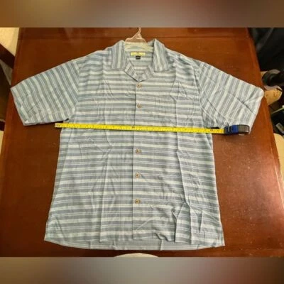 Tommy Bahamas L 100% seda azul rayas vacaciones Hawaii azul preppy negocios Foto 1 de 3