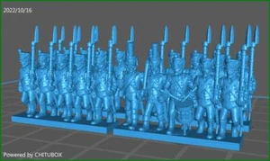 Cazadores tiradores de joven guardia francesa - 4 tiras de minis - mini épicos 15 mm - Imagen 1 de 2
