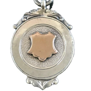 Antiguo Reloj Art Deco Plata Esterlina Oro Rosa Llavero Premios Medalla 1930 - Imagen 1 de 5