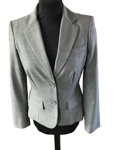 Size8-10(38) Grey mix United Colors Of Benetton Jacket fitted+short,V neck - Picture 1 of 9
