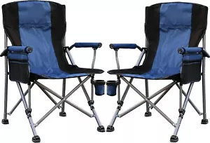 Camping Chair for Adults 2 Pack Heavy Duty Outdoor Patio Lawn Chairs Portable - Picture 1 of 6