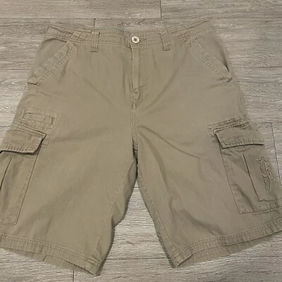 Pantalones Cortos De Colección No Fear Beige Para Hombres 36 Sueltos Y2K Pantalones Cortos Patinador Grunge Carga Foto 1 de 4