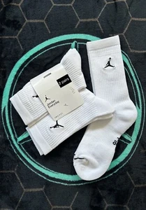 Nike Jordan Jumpman Everyday White Cushioned Crew Socks Small Woman Kids Gift - Picture 1 of 6