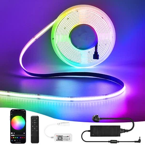 10m/Rolle WIFI hohe Dichte RGB 576LEDs/m COB Streifen Lichter 24V flexibles Bandseil - Bild 1 von 15