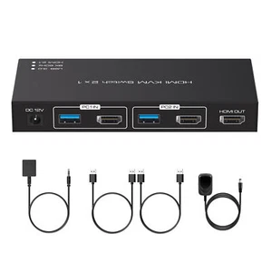 2x1 4K 120Hz 8K USB3.0 HDMI KVM Switcher 2 In 1 Out For MAC, For Linux, - Photo 1/8