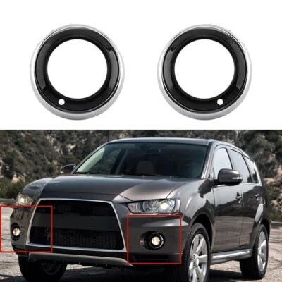 2 piezas para Mitsubishi Outlander 2010-2012 cubierta de luz antiniebla marco bisel izquierdo y derecho Foto 1 de 4