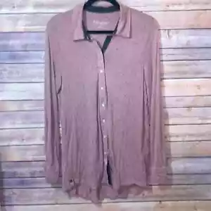 Soft Surroundings Pink Mauve Button Front Blouse Speckled Size Medium - Picture 1 of 8