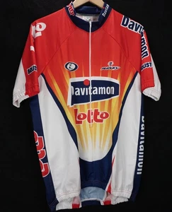 MENS SHORT SLEEVE CYCLING JERSEY LOTTO DAVITAMON HALF ZIP MENS SIZE XXL 2XL - Picture 1 of 6
