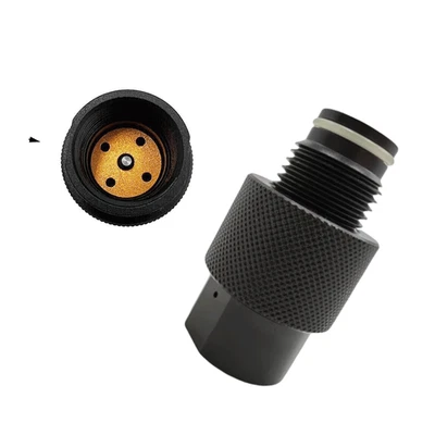 Adaptador de encendido/apagado regulador de tanque de aire HPA rosca G1/2-14 adaptador negro Foto 1 de 3