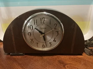 Vintage Art Deco Stil Holz Sessions Elektrische Manteluhr USA - Bild 1 von 17