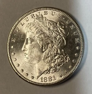 (D1) 1881-S BU Morgan Silver Dollar From New Old Roll - Picture 1 of 2