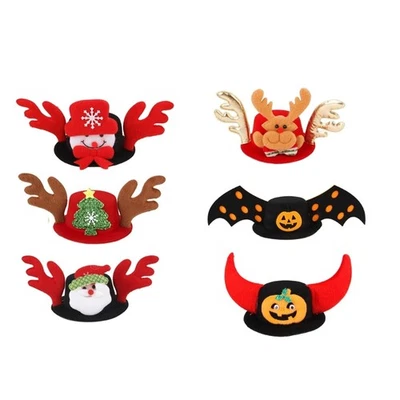 Christmas Theme Dog Cat Hat Christmas Party Performances Taking Photo Props - Image 1 of 4