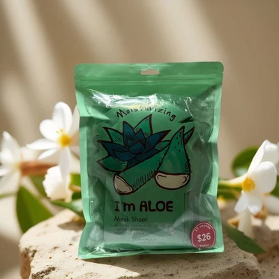 Juego de sábanas calmantes | I’m Aloe Mask Sheets de TonyMoly - 10ct, 0,74 fl oz cada una Foto 1 de 2