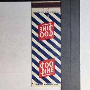 SOO LINE Chicago 1940s Blue Red Diagonal Stripes Matchbook - Picture 1 of 2