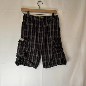 Lee Dungarees Cargo Plaid Shorts Boys Black Lightweight Boys Size 14 - Picture 1 of 5