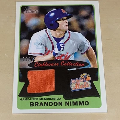 2014 Topps Heritage Minor Brandon Nimmo #CCR-BN Color Match Relic Black /99 - Image 1 of 3