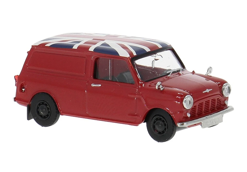 BREKINA 15365 Austin Mini Countryman, Rosso, 1960, Union Jack, H0, Nuovo 2025 - Immagine 1 di 1