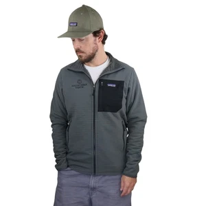 Patagonia R2 Techface Fleece Jacket Mens M Forge Gray Grid Regulator Fall Coat - Picture 1 of 11