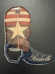 STIEFELFÖRMIGER NASHVILLE, TENNESSEE FLASCHENÖFFNER & MAGNET - Bild 1 von 3