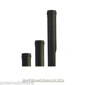 TUBO STUFA PELLET NERO 1 MT 100CM 8X100 ACCIAIO D80 SPESSORE 1,2mm NORMA CEE - Foto 1 di 1