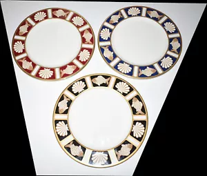 Mikasa Fish & Shell Onyx A6701~3 Dinner Plates 10 1/2"~Black, Blue,Red~Japan~NEW - Picture 1 of 7