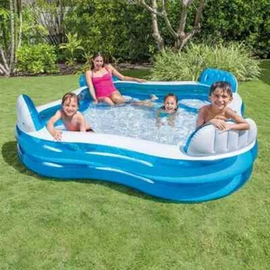 Intex Swim Center Family Lounge Pool - White/Blue with Pump - Picture 1 of 6