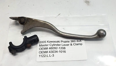 Kawasaki Prairie 360 2005 4x4 cilindro maestro palanca y abrazadera OEM #46092-1208 Foto 1 de 2