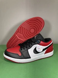 Nike Air Jordan 1 Low Herren Größe 12,5 US-Zuchtzehenpartie schwarz rot weiß 553558-612 - Bild 1 von 9