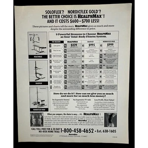 Healthmax Fitness Sytem Vintage Print Ad 90s Home Gym Exercise Equipment - Picture 1 of 6