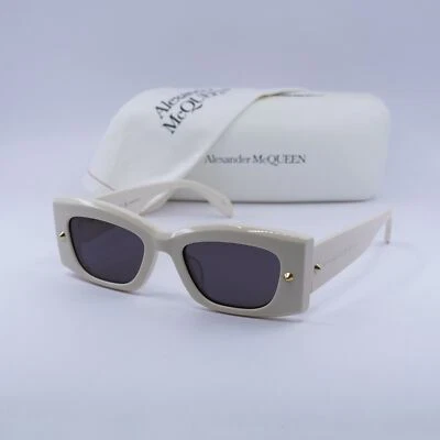 Gafas de sol Alexander McQueen AM0426S 005 marfil/gris 51-20-140 nuevas auténticas Foto 1 de 4