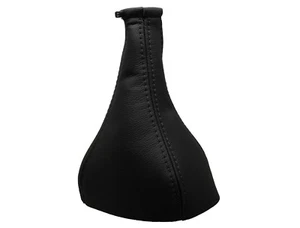 FIAT STILO (2001-2010) Cuffia Leva Cambio 100% Vera Pelle - Cuciture Nero - Picture 1 of 1