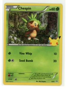 CHESPIN 6/25 Holo 2021 McDonalds 25th Celebrations Pokemon NM - Picture 1 of 2