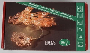 Konstsmide LED Dekolichterkette warm weiß Kupfer Metallblumen 10 x Dioden B24-KO - Bild 1 von 3